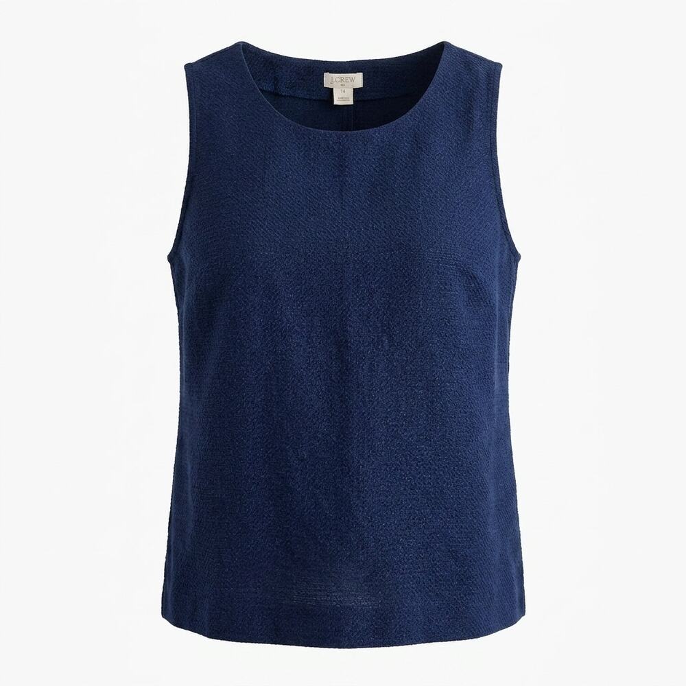 J.Crew Sleeveless Textured Scoop Neck Tank Top Women Size 14